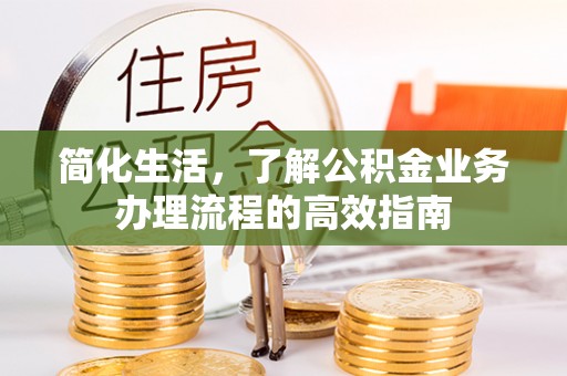 茄萣简化生活，了解公积金业务办理流程的高效指南
