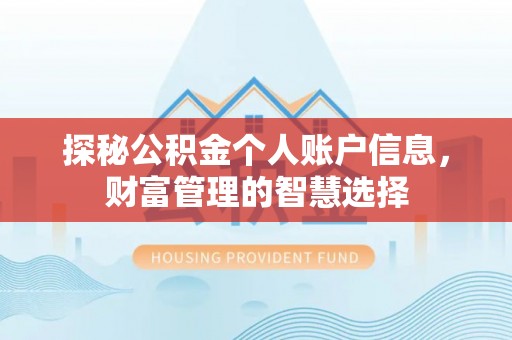 茄萣探秘公积金个人账户信息，财富管理的智慧选择